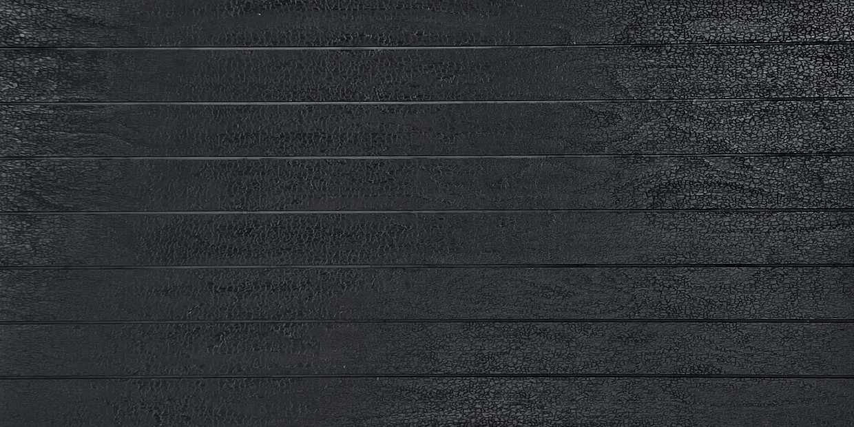 Full 2400 by 1200 mm Shiplap Scorched sheet laid out with the eight boards running horizontally